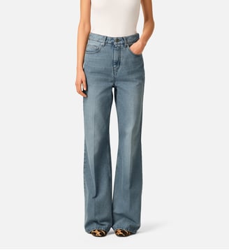 Jean coupe flare en coton - AMI Paris - Bleu used