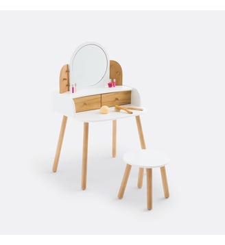Coiffeuse avec tabouret - La Redoute Interieurs - Blanc bois