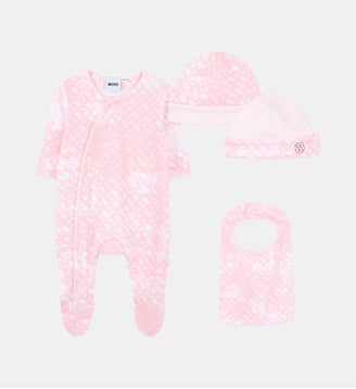 Ensemble pyjama, bavoir et bonnet - BOSS Kidswear - Rose