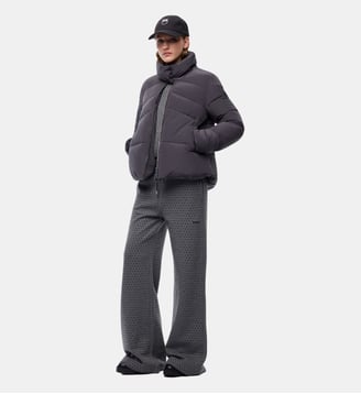 Pantalon en molleton à strass all-over - Pinko - Gris corbeau