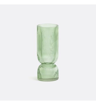 Vase en verre strié H26 cm, Valira - La Redoute Interieurs - Vert