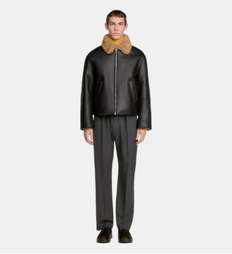 Blouson en peau lainée - Sandro - Noir