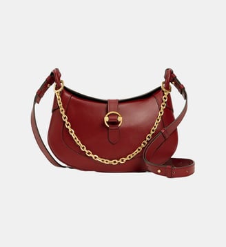 Petit Sac à main crossbody Pia en cuir lisse - Le Tanneur - Rouge foncé