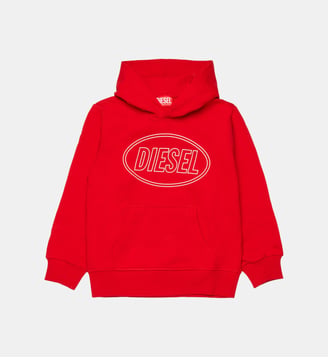 Sweat à capuche avec logo - Diesel Kids - Rouge