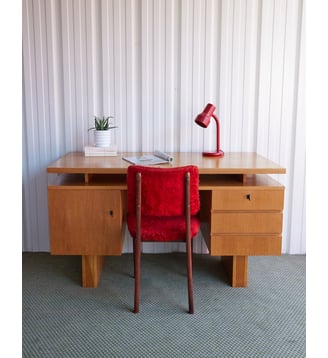 Bureau scandinave en bois Yvan N°573- Produit chiné - Debongout - Bois clair