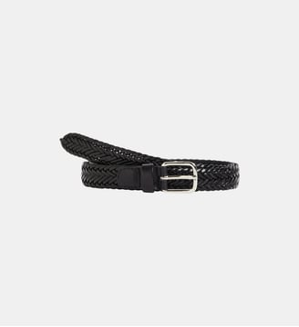ceinture en cuir de vachette tressé - Agnès b. - Noir