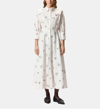Robe chemise à imprimé tatouage - Pinko - Blanc et noir