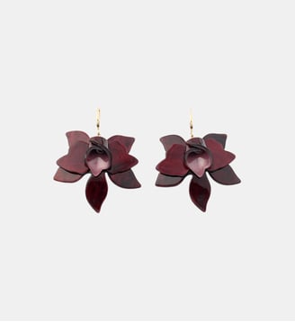 Boucles d'oreilles fleurs en résine bordeaux - Balaboosté - Bordeaux