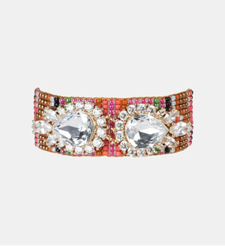 Bracelet manchette perles tissées avec charm central INKA - Hipanema - Corail