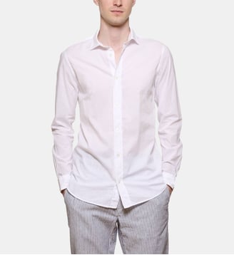 Chemise blanc en voile de coton coupe droite - Atelier Privé - Blanc