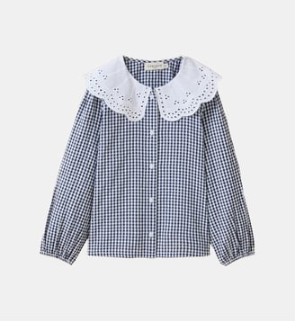 Chemise imprimée vichy Fille - Cyrillus - Carreaux bleu