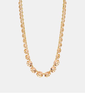 Collier sautoir pierres rondes la diamantine rose abricot - Les Néréides - Rose