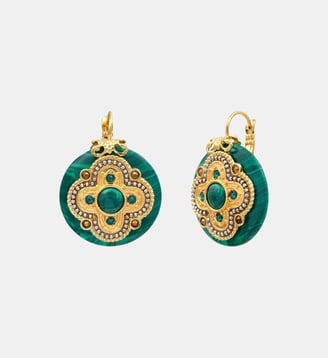 Boucles d'oreilles dormeuses fines   - Positano - Satellite - Vert
