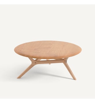 Table basse en chêne massif, diamètre 90 cm - AM.PM - Chêne naturel