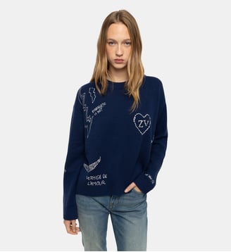 Pull Markuz 100% Cachemire - Zadig&Voltaire - Bleu marine