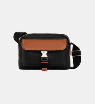 Petit sac bandoulière Maurice en toile enduite - Le Tanneur - Noir et marron