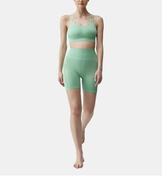 Short de sport Sunset type cycliste effet gainant - Born Living Yoga - Aigue marine