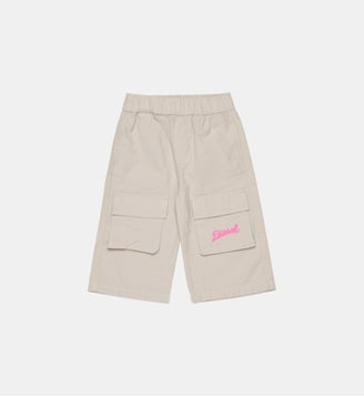 Pantalon cargo avec logo - Diesel Kids - Blanc cassé