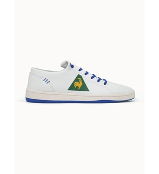 Sneakers en cuir pleine fleur Finesse - Le Coq Sportif - Optical white et abundant green