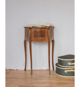 Table de chevet en bois Odile N°649- Produit chiné - Debongout - Bois foncé