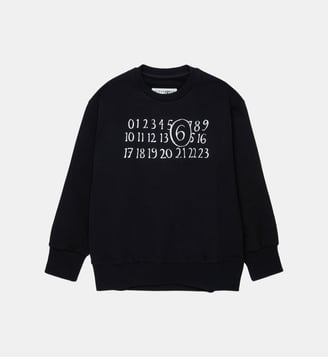 Sweat-shirt à col rond avec logo - MM6 Maison Margiela - Noir