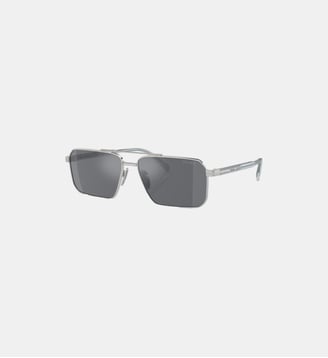 Lunettes de soleil Rectangulaire PR A57S - Prada - Argent