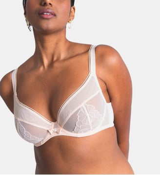 Soutien-gorge balconnet Intuition rose pâle grande taille - Maison Lejaby - Quartz