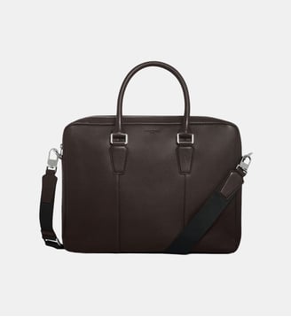 Porte documents 14" Marceau en cuir grainé petit modèle - Le Tanneur - Café