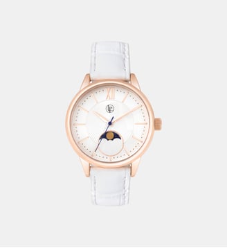 Montre Augustine Argenté, Blanc XC4023XW\4 - Louis Pion - Doré rose