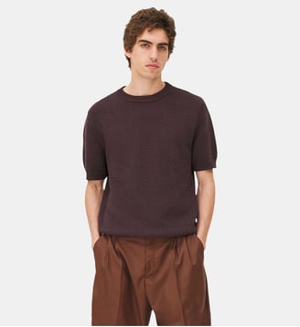 Maille manches courtes Madera Navy - Noyoco - Brown