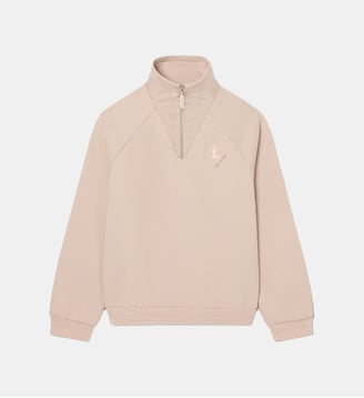 Sweatshirt fabriqué en France col zippé - Lacoste - Beige