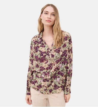 Chemise clovely - Motif rayures - Viscose - Caroll - Multicolore