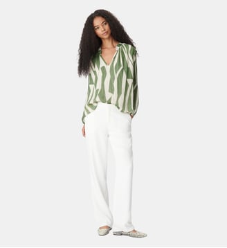 Blouse loose imprimée - Ikks - Smock green