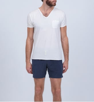T-shirt en coton bio col tunisien - Gili's - Blanc
