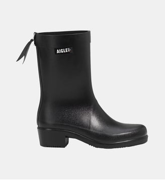 Bottines de pluie à talons MYRICA MID - Aigle - Noir