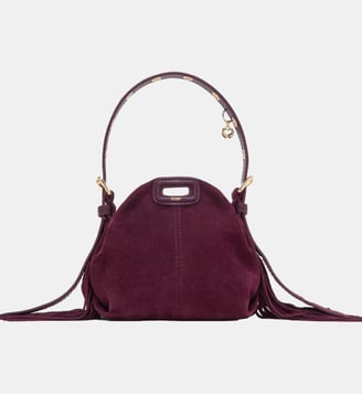 Sac Miss M micro en suède - Maje - Aubergine