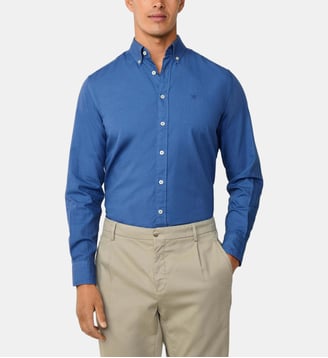 Chemise Oxford Coupe Ajustée Teinte En Pièce - Hackett London - Eton blue