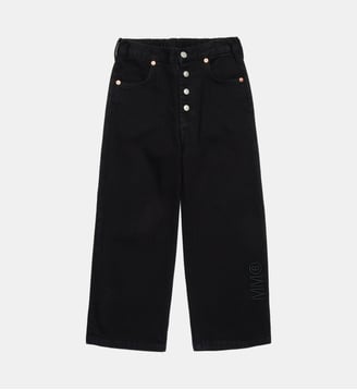 Jeans noirs marqués d'un logo - MM6 Maison Margiela - Noir