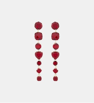 Boucles d'oreilles 7 pierres La Diamantine Rouge Grenat - Les Néréides - Rouge