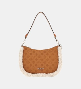 Sac d'épaule Davika fourrure synthétique - Guess - Marron