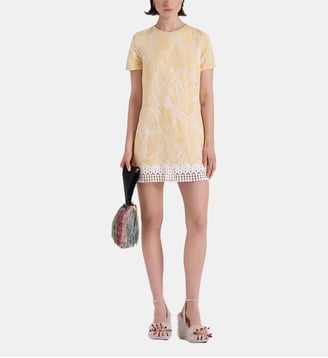 Robe Mini Swing Iris Jacquard Yellow - La DoubleJ - Jaune