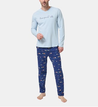 Pyjama en jersey de coton léger - Tranquill'été - Arthur - Marine
