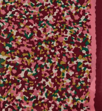 Foulard liozaca 100% laine - Motif ethnique - Caroll - Rouge foncé