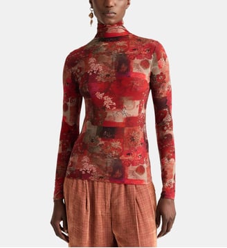 T-Shirt ine en nylon imprimé - Momonì - Rouge