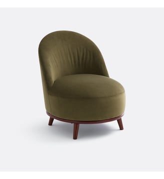 Fauteuil lounge velours - La Redoute Interieurs - Olive