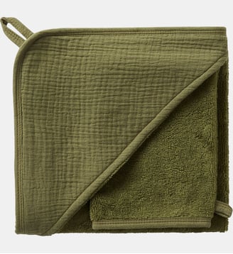 Cape de bain + gant - BB & Co - Vert