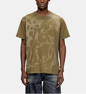 T-shirt en coton avec impression laser Diesel