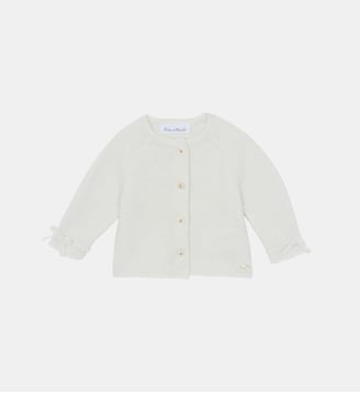 Cardigan -  coton col rond broderie main - Tartine Et Chocolat - Écru