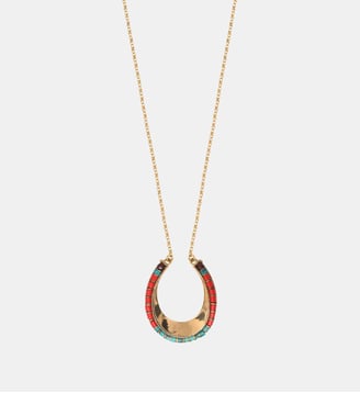 Collier sautoir   - Ninon - Satellite - Turquoise et rouge