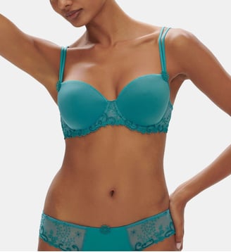 Soutien-gorge décolleté carré en spacer 3D - Bleu Atoll - Simone Pérèle - Bleu